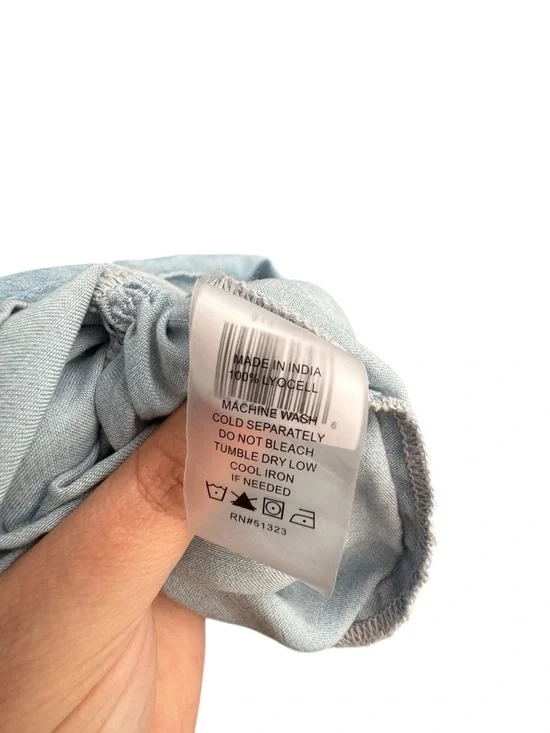 Vince Camuto Sleeveless Light Blue Tiered Maxi Dress Airy Beach Casual Boho Sz L - Picture 15 of 16